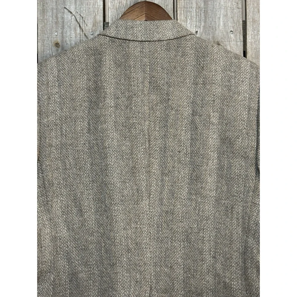 Vtg Levi's Menswear Tweed Blazer 100% Wool Brown Men 40R Herringbone Made in USA